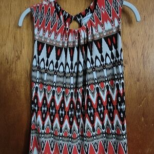 Calvin Klein Red and Black Geometric Blouse